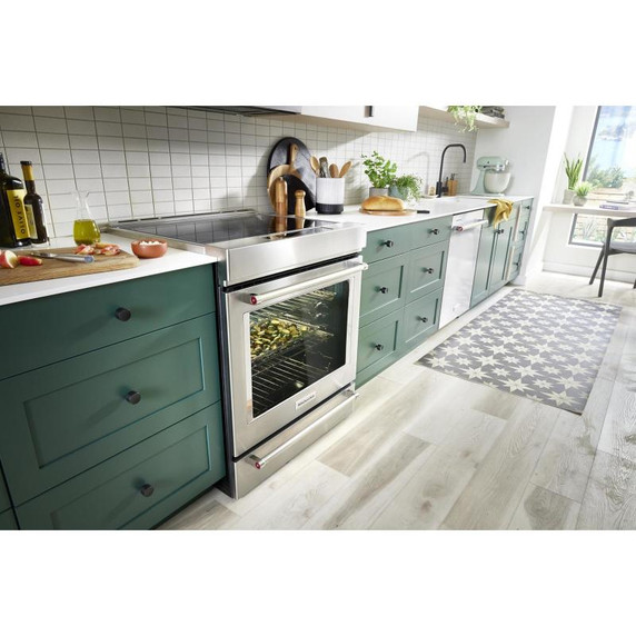 Kitchenaid® Cuisinière à induction et à convection coulissante de 30 pouces avec commandes frontales, 4 brûleurs et friture à air KSIS730PSS