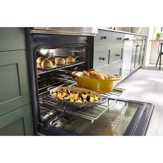 Kitchenaid® Cuisinière à induction et à convection coulissante de 30 pouces avec commandes frontales, 4 brûleurs et friture à air KSIS730PSS