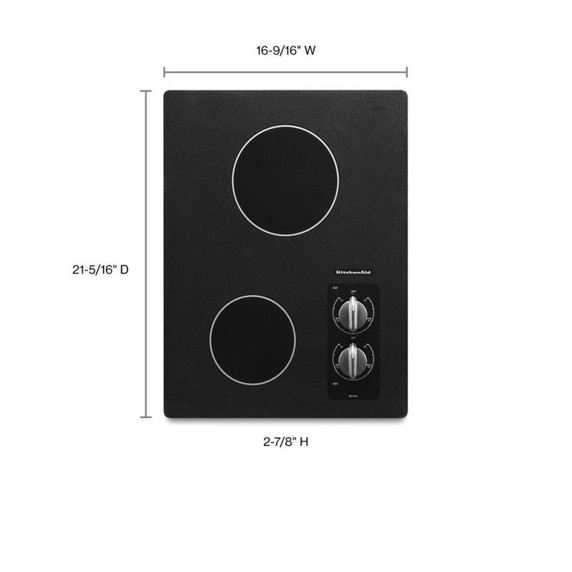 Kitchenaid® Table de cuisson électrique avec 2 éléments radiants - 15 po KECC056RBL