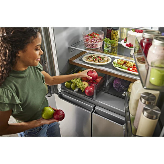 Kitchenaid® Réfrigérateur à 4 portes à profondeur de comptoir avec fini PrintShield™ - 19.4 pi cu - 36 po KRQC506MPS