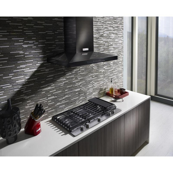 Kitchenaid® Table de cuisson au gaz avec 5 brûleurs et à plaque chauffante - 36 po KCGS956ESS