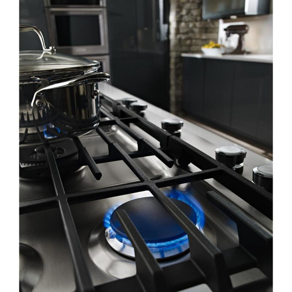 Kitchenaid® Table de cuisson au gaz avec 5 brûleurs et à plaque chauffante - 36 po KCGS956ESS