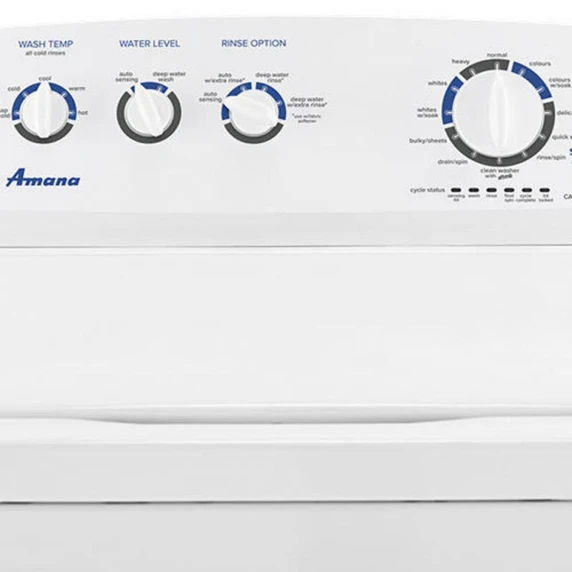 Amana® Laveuse à chargement vertical avec agitateur haute efficacité à double action, 4.4 pi3 NTW4519JW