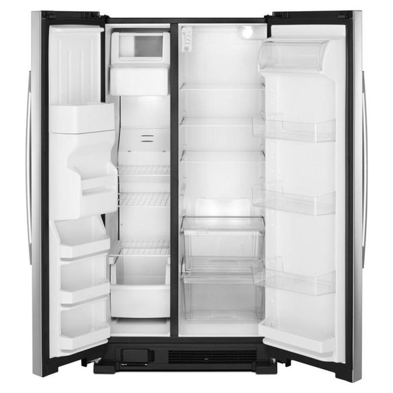 Amana® Réfrigérateur côte à côte avec distributeur externe d’eau et de glaçons à deux palettes, 33 po ASI2175GRS