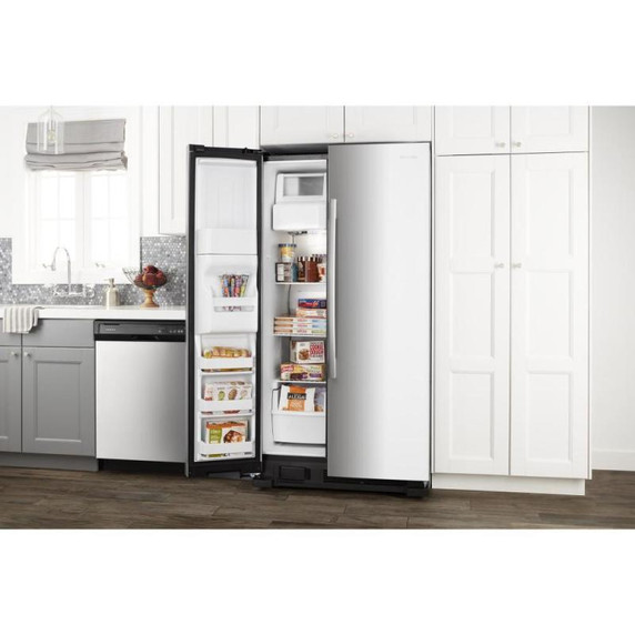 Amana® Réfrigérateur côte à côte avec distributeur externe d’eau et de glaçons à deux palettes, 33 po ASI2175GRS