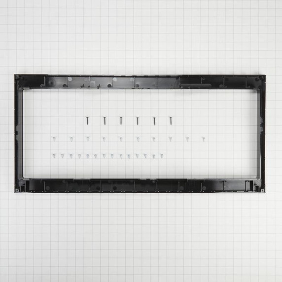 Trousse de garniture mince pour four à micro-ondes à hotte intégrée et profil bas avec poignée encastrée, acier inoxydable W11451314