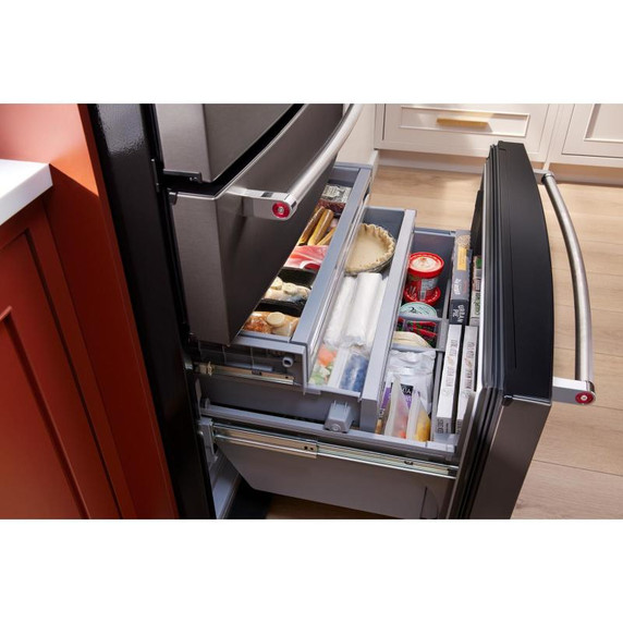 Réfrigérateur à portes françaises multiples KitchenAid® avec intérieur platine KRMF536RBS