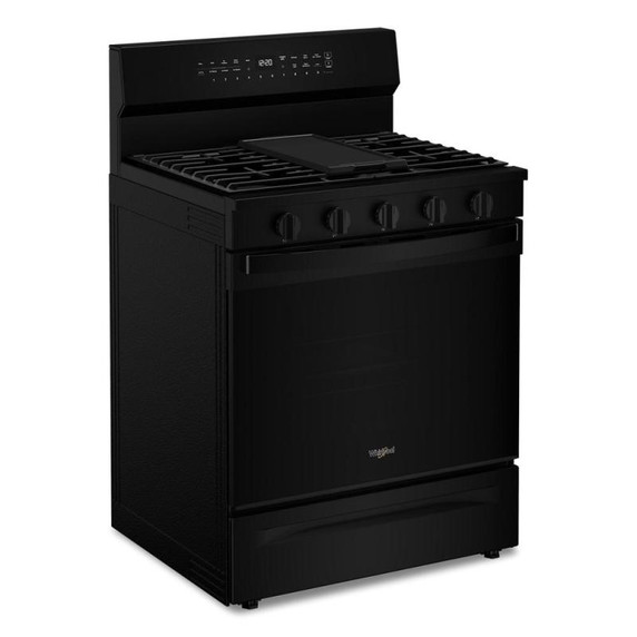 Whirlpool® Cuisinière au gaz intelligente de 30 pouces avec technologie de cuisson à air, auto-nettoyage/netoyage à la vapeur, préchauffage rapide avec capacité de 5.3 pi cu WFGS7530RB