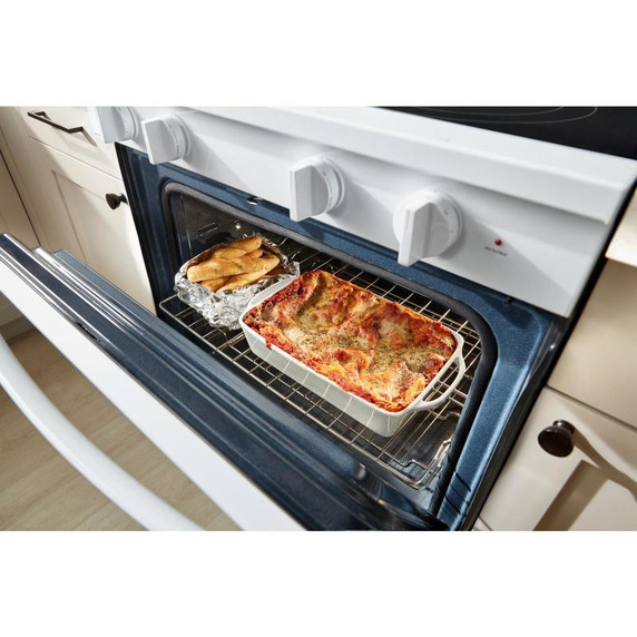 Whirlpool® Cuisinière électrique intelligente de 30 pouces avec technologie de cuisson à air, revêtement WipeClean™, auto-nettoyage/netoyage à la vapeur, préchauffage à grande vitesse et capacité de 5.3 pi cu YWFES7530RW