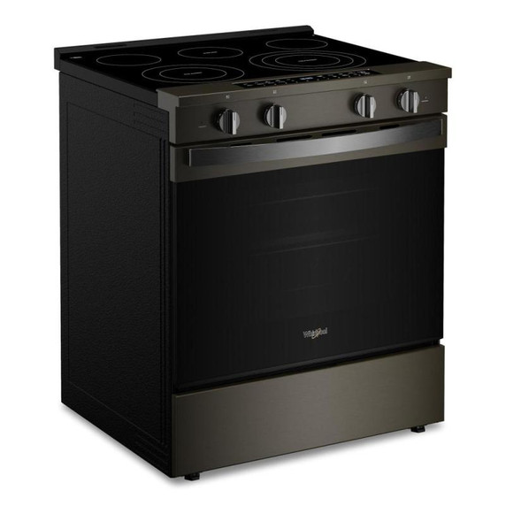 Whirlpool® Cuisinière coulissante électrique intelligente avec convection véritable, friture à air sans préchauffage, revêtement WipeClean™, autonettoyage/nettoyage à la vapeur et préchauffage très rapide - 30 po YWSES7530RV