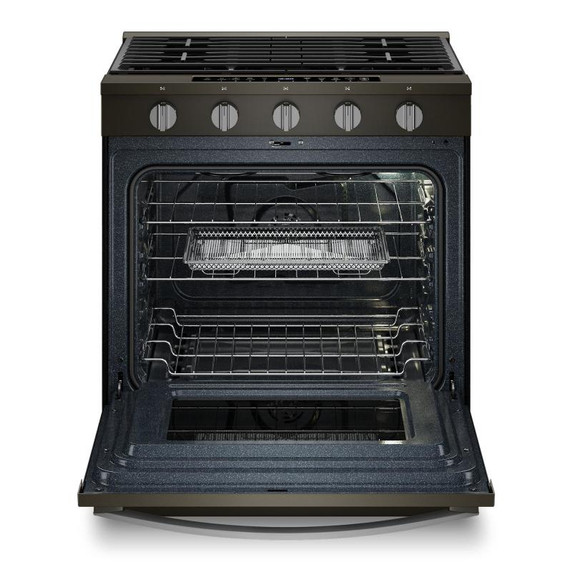 Whirlpool® Cuisinière au gaz intelligente à commandes frontales de 30 pouces avec technologie de cuisson à air, vapeur/auto-nettoyage, préchauffage à grande vitesse et capacité de 5.3 pi cu WSGS7530RV