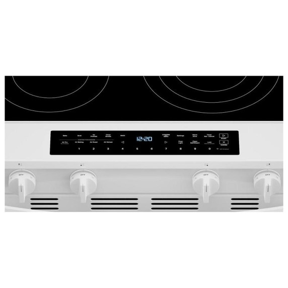 Whirlpool® Cuisinière coulissante électrique intelligente avec convection véritable, friture à air sans préchauffage, revêtement WipeClean™, autonettoyage/nettoyage à la vapeur et préchauffage très rapide - 30 po YWSES7530RW