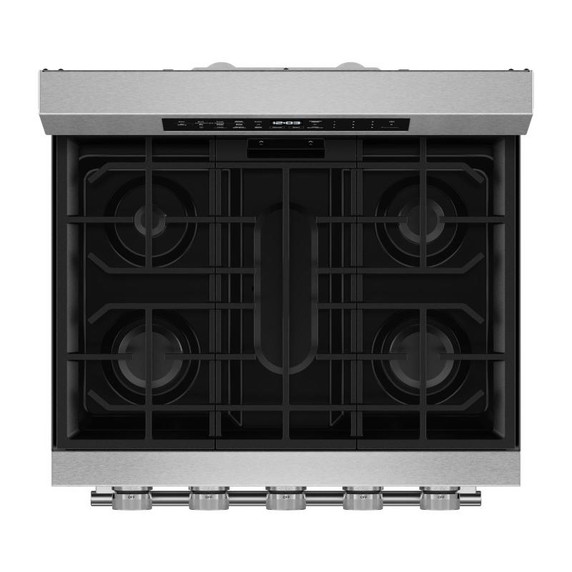 Kitchenaid® Cuisinière au gaz non encastrée intelligente avec modes de cuisson à convection - 5 pi cu KFGS530SPS
