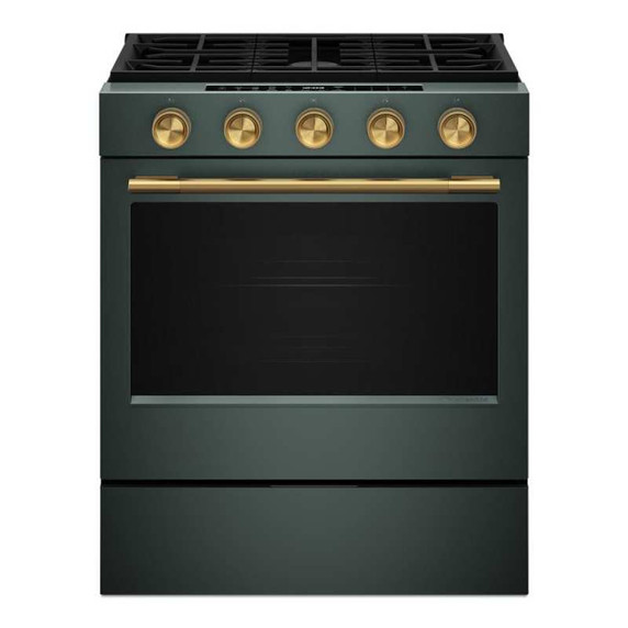 Kitchenaid® Cuisinière au gaz coulissante intelligente avec modes de cuisson à convection et brûleur 2 en 1 - 5 pi cu KSGS530SJP