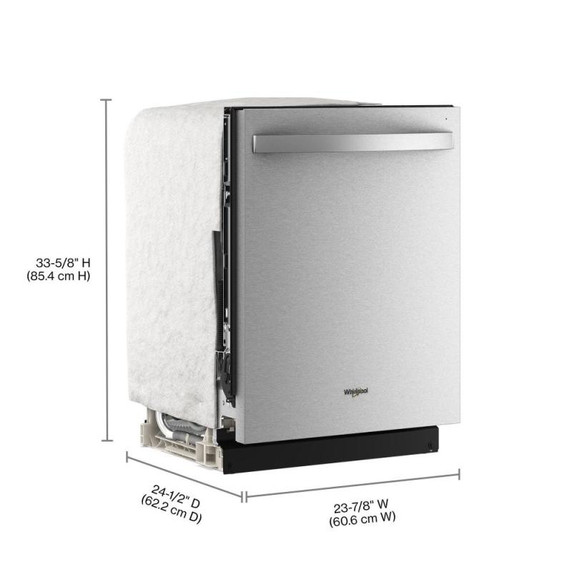 Lave-vaisselle Whirlpool® de 24 pouces avec fonction de lavage à couverture totale et séchage automatique à l'air libre, en acier inoxydable résistant aux traces de doigts WDTS8024SZ