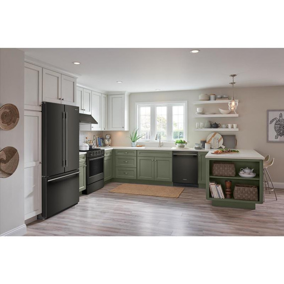 Kitchenaid® Réfrigérateur à portes françaises et profondeur de comptoir avec distributeur intérieur - 24 pi cu et 26 po KRFC236SBE