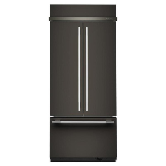 Kitchenaid® Réfrigérateur encastré à congélateur inférieur avec intérieur platine- 36 po - 20.8 pi cu KBFN536SBE