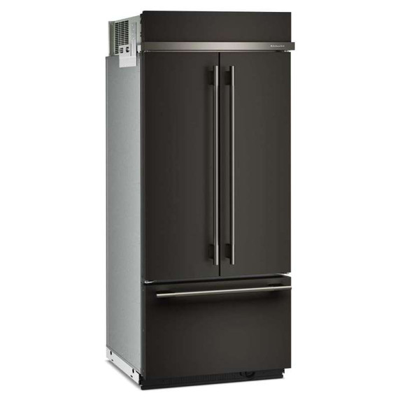 Kitchenaid® Réfrigérateur encastré à congélateur inférieur avec intérieur platine- 36 po - 20.8 pi cu KBFN536SBE