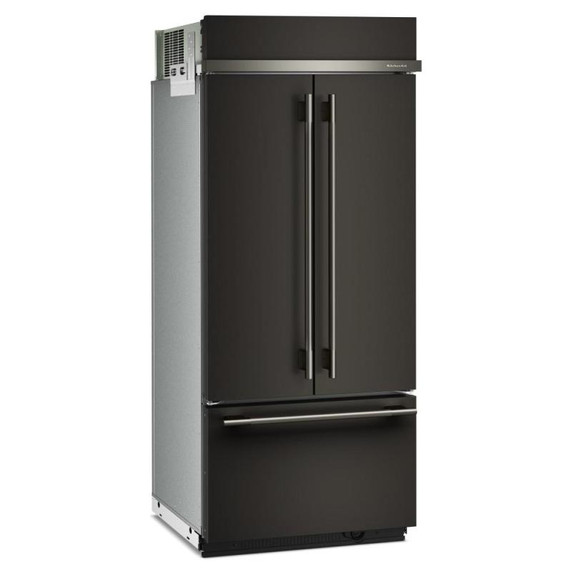 Kitchenaid® Réfrigérateur encastré à congélateur inférieur avec intérieur platine- 36 po - 20.8 pi cu KBFN536SBE