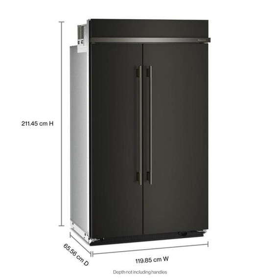 Kitchenaid® Réfrigérateur côte à côte encastré avec intérieur platine - 48 po - 30 pi cu KBSN748SBE