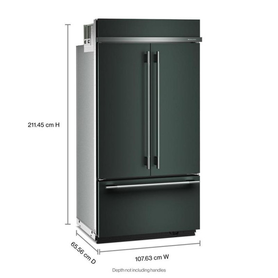 Kitchenaid® Réfrigérateur à portes françaises et congélateur inférieur avec intérieur platine - 42 po - 24.2 pi cu KBFN542SJP