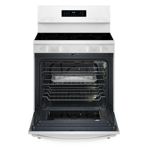 Whirlpool® Cuisinière électrique avec technologie de cuisson à air et friture à air sans préchauffage de 30 po YWFES7030SW Whirlpool® Cuisinière électrique avec technologie de cuisson à air et friture à air sans préchauffage de 30 po YWFES7030SW