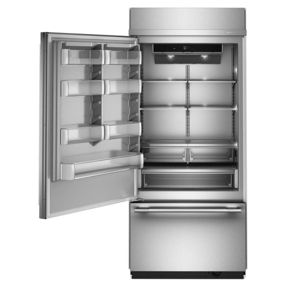 Kitchenaid® Réfrigérateur encastré à congélateur inférieur avec intérieur platine - 36 po - 20.8 pi cu KBBL336SPS
