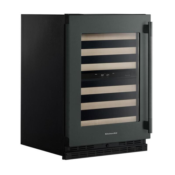 Kitchenaid® Cellier sous le comptoir avec porte-bouteilles à devant en bois à pleine extension - 24 po KUWL524SJP