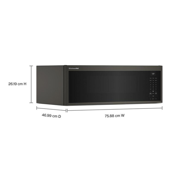 Kitchenaid® Four à micro-ondes à hotte intégrée à profil bas intelligent avec ventilateur double YKMML550RBE