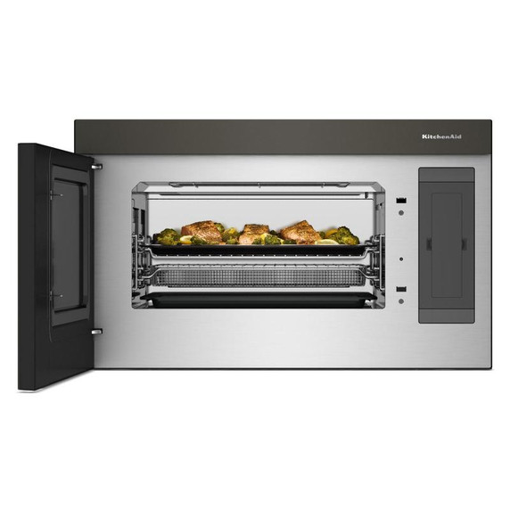 Kitchenaid® Four à micro-ondes à hotte intégrée multifonctions avec modes de capteurs à infrarouges YKMMF730PBE Kitchenaid® Four à micro-ondes à hotte intégrée multifonctions avec modes de capteurs à infrarouges YKMMF730PBE
