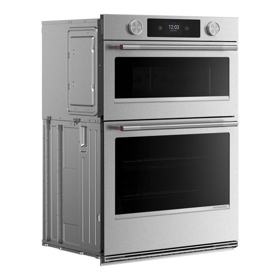 Kitchenaid® Four mural combiné électrique intelligent de 27 pouces avec modes de cuisson assistée - Fini PrintShield™ KOEC727SPS