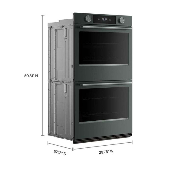 Kitchenaid® Four mural double électrique intelligent de 30 pouces avec modes de cuisson assistée - Genévrier KOED730SJP