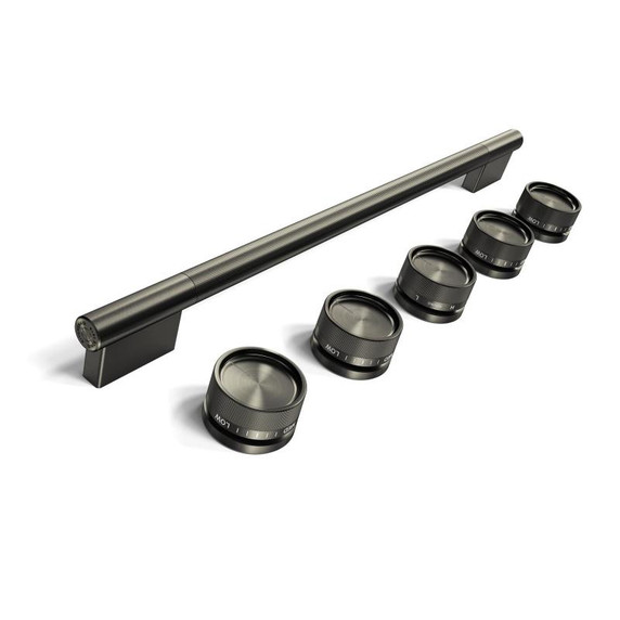 Trousse d'accessoires de personnalisation (poignées et boutons) couleur minerai noir pour cuisinière au gaz coulissante à convection KitchenAid® W11773965 Trousse d'accessoires de personnalisation (poignées et boutons) couleur minerai noir pour cuisinière au gaz coulissante à convection KitchenAid® W11773965