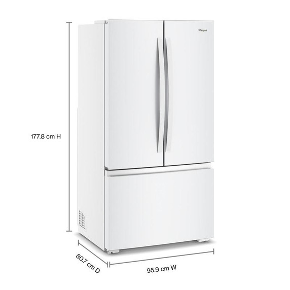 Whirlpool® Réfrigérateur à 3 portes françaises et profondeur de comptoir véritable de 36 po - 24 pi cu WRFC3036RW