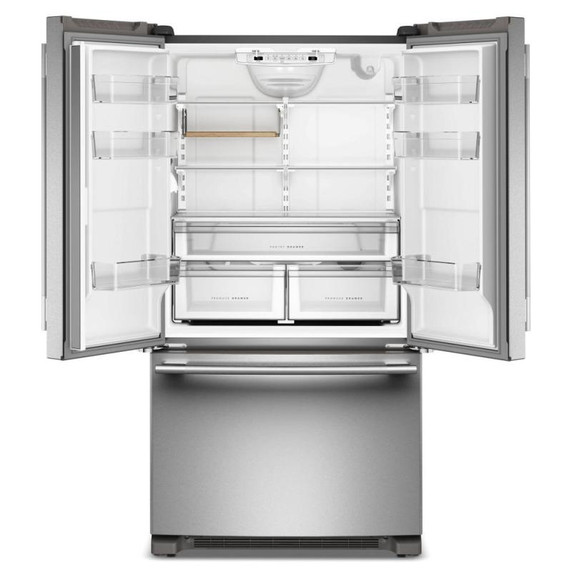 Kitchenaid® Réfrigérateur à portes françaises, profondeur de comptoir et distributeur intérieur de 20 pi cu - 36 po KRFC136SPS
