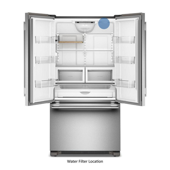 Kitchenaid® Réfrigérateur à portes françaises, profondeur de comptoir et distributeur intérieur de 22 pi cu - 36 po KRFC136TPS