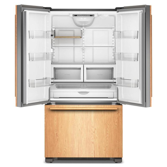 Kitchenaid® Réfrigérateur à portes françaises prêt pour le panneau à profondeur de comptoir et distributeur intérieur de 22 pi cu - 36 po KRFC136TPA