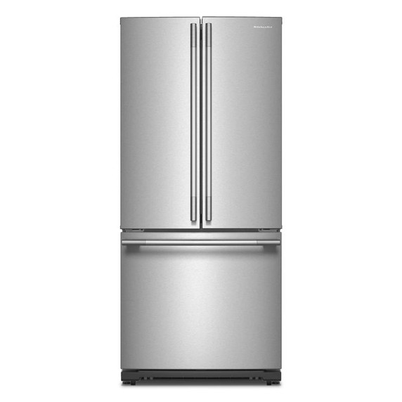 Kitchenaid® Réfrigérateur à portes françaises et profondeur standard avec distributeur d'eau intérieur , fini PrintShield™ - 30 po - 20 pi cu KRFF330SPS