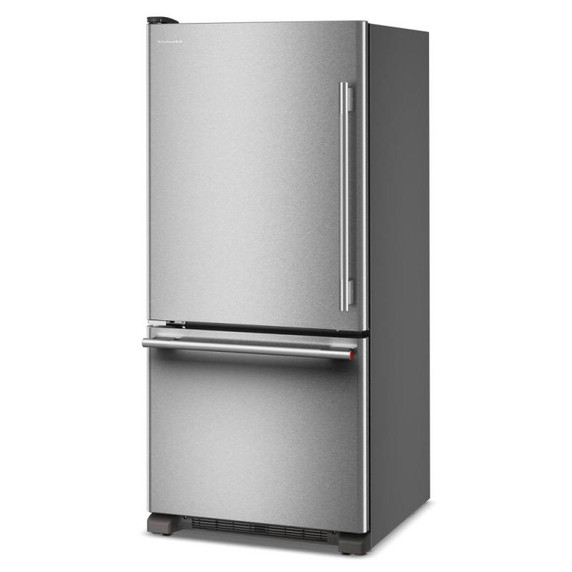 Kitchenaid® Réfrigérateur à congélateur inférieur et profondeur standard avec porte à charnière à gauche de 19 pi cu - 30 po KRBL130SPS