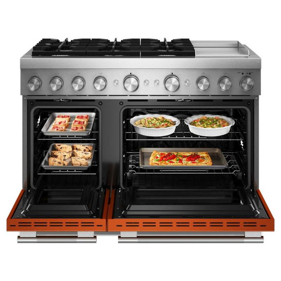 Kitchenaid® Table de cuisson à 6 brûleurs avec plaque chauffante bicombustible de 48 po KFDD948SSC