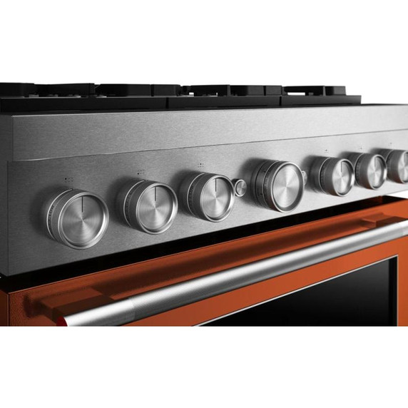 Kitchenaid® Cuisinière bicombustible de style commercial à 6 brûleurs avec mode de friture à air sans préchauffage de 36 po KFDS936SSC