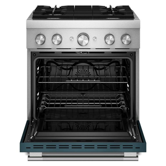 Kitchenaid® Cuisinière bicombustible de style commercial à 4 brûleurs avec mode de friture à air sans préchauffage de 30 po KFDS930SAG