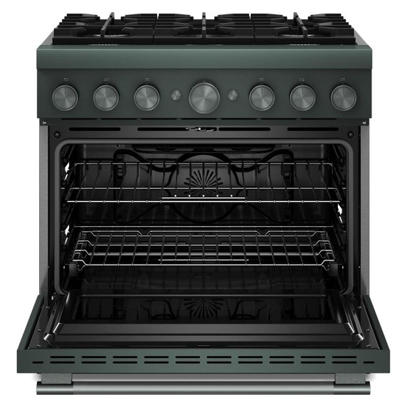 Cuisinière bicombustible de style commercial à 6 brûleurs avec mode de friture à air sans préchauffage KitchenAid® de 36 po KFDS936SJP