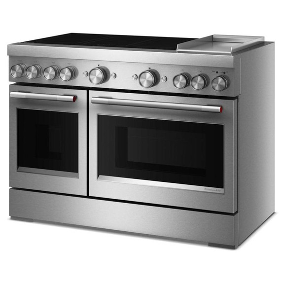 Cuisinière à induction non encastrée de style commercial à 6 éléments avec plaque chauffante KitchenAid® de 48 po KFID948SSS