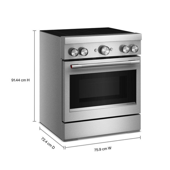 Cuisinière à induction non encastrée de style commercial à 4 éléments avec friture à air KitchenAid® de 30 po KFIS930SSS