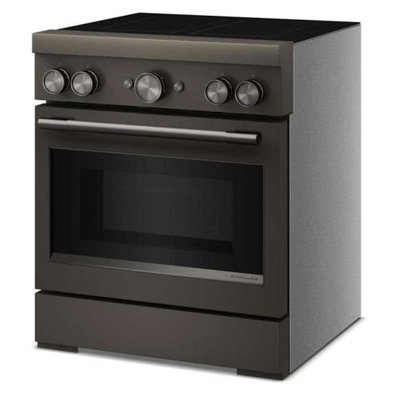 Cuisinière à induction non encastrée de style commercial à 4 éléments avec friture à air KitchenAid® de 30 po KFIS930SBE
