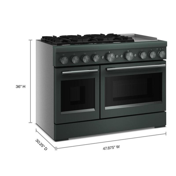 Table de cuisson bicombustible à 6 brûleurs avec plaque chauffante  KitchenAid® de 48 po KFDD948SJP