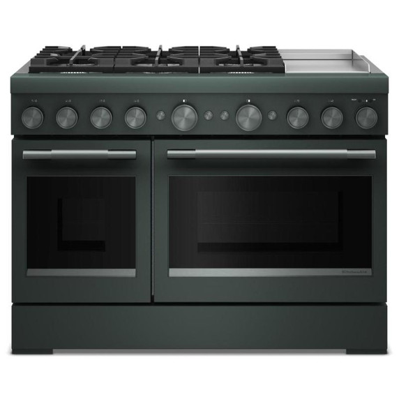 Table de cuisson bicombustible à 6 brûleurs avec plaque chauffante  KitchenAid® de 48 po KFDD948SJP