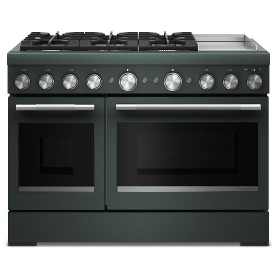 Table de cuisson bicombustible à 6 brûleurs avec plaque chauffante  KitchenAid® de 48 po KFDD948SJP