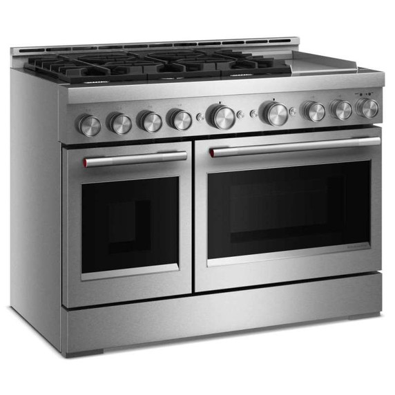 Table de cuisson commerciale au gaz à 6 brûleurs avec plaque chauffante  KitchenAid® de 48 po KFGD948SSS